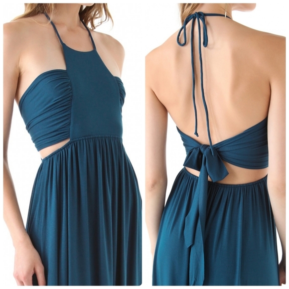 RACHEL PALLY Nita Maxi Dress Pink Small Halter Cutout Ruched Resort Boho Goddess - Picture 3 of 9